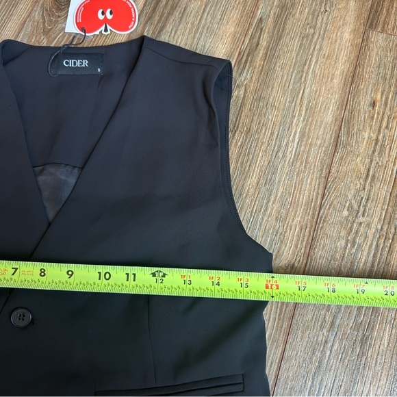Cider Women Vest S Asymmetrical Button Black Y2K Rachel Friends Preppy Suit NWT - Picture 5 of 6